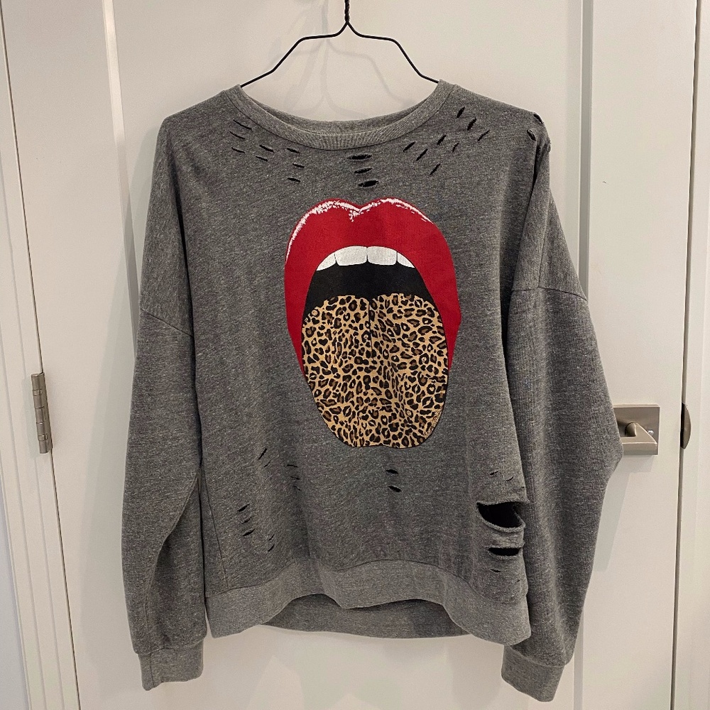 Lauren Moshi Leopard Tongue Sweatshirt